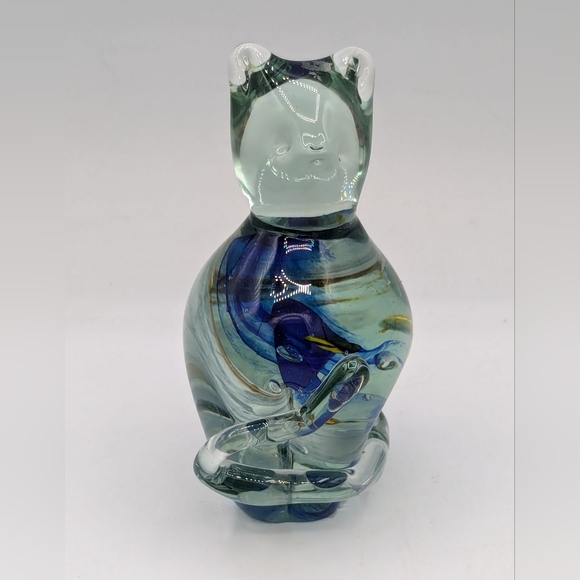 Kerry Crafted Irish Art Glass Cat Figurine Paperweight - Picture 2 of 8